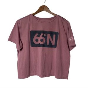 66 Degrees North Pink Cropped Tshirt Medium